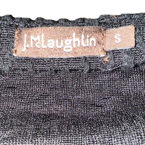 J‎ McLaughlin Black Textured A Line Dress Size Small - Picture 5 of 6